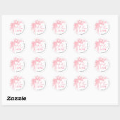 Pink Bow Girls 1st Birthday Ronde Sticker (Vel)