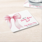 Pink Bow Girls 2nd Birthday Party Terrible Two Kartonnen Onderzetters (Schuin)