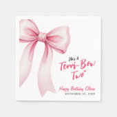 Pink Bow Girls 2nd Birthday Party Terrible Two Servet (Voorkant)