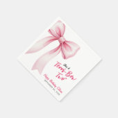 Pink Bow Girls 2nd Birthday Party Terrible Two Servet (Hoek)