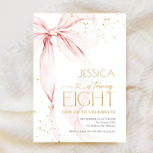 Pink Bow Girls 8th Birthday 