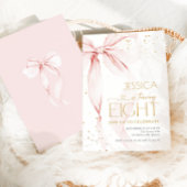 Pink Bow Girls 8th Birthday  Kaart