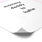 Pink Bow Girls eerste verjaardag mijlpaal Poster (Hoek)