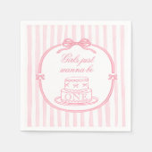 Pink Bow Girls Just Wanna be One Servet (Voorkant)