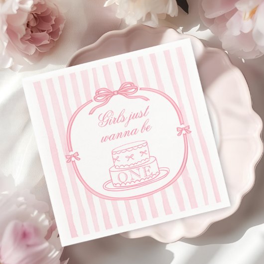 Pink Bow Girls Just Wanna be One Servet