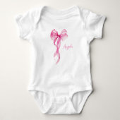 Pink Bow Girls Romper (Voorkant)