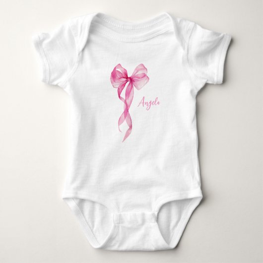 Pink Bow Girls Romper (Voorkant)
