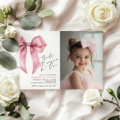 Pink Bow Girls willen gewoon One Photo-verjaardag  Kaart