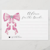 Pink Bow Glam Vrijgezellenfeest Advies Kaarten (Voorkant)