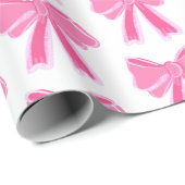 Pink Bow Glitter Wrapping Paper Cadeaupapier (Rol Hoek)