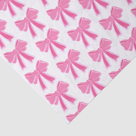 Pink Bow Glitter Wrapping Paper Tissuepapier (Detail)