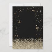 Pink Bow Gold Diamonds Stars Black Sweet 16 Kaart (Achterkant)