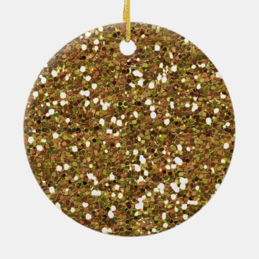 Pink Bow Gold Glitter Eén eerste verjaardag Keramisch Ornament (Achterkant)