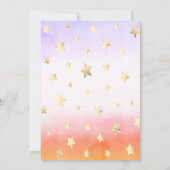 Pink Bow Gold Star Baby shower Invitation Kaart (Achterkant)