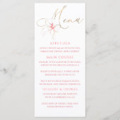 Pink Bow Gold Typography Elegant Party Menu (Voorkant)