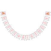 Pink Bow Golden Doodle Birthday Banner Flags (Alle)