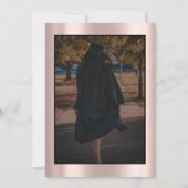 Pink Bow Grad Cap Rose Gold Your Photo Graduation Kaart (Achterkant)