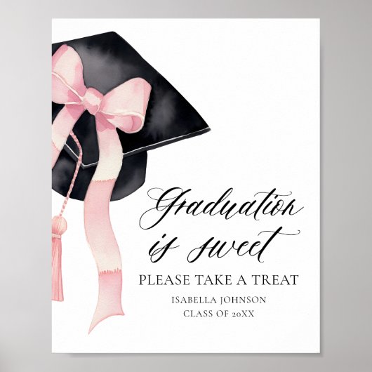 Pink Bow Gradatie Pet Afstuderen is Sweet Favors Poster (Voorkant)