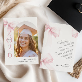 Pink Bow Graduation Announcement Aankondiging