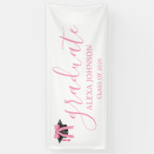 Pink Bow Graduation Cap Class Of 2026 Banner (Verticaal)