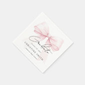 Pink Bow Graduation Paper Napkins Servet (Hoek)