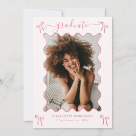 Pink Bow Graduation Party aankondiging