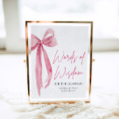 Pink Bow Graduation Party Advies Woorden van Wijsh Poster