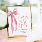 Pink Bow Graduation Party Afstuderen Kaarten en ge Poster