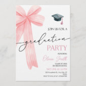 Pink Bow Graduation Party Kaart (Voorkant)