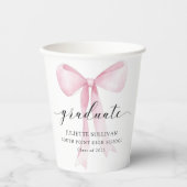 Pink Bow Graduation Party Papieren Bekers (Voorkant)