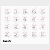 Pink Bow Graduation Party Ronde Sticker (Vel)