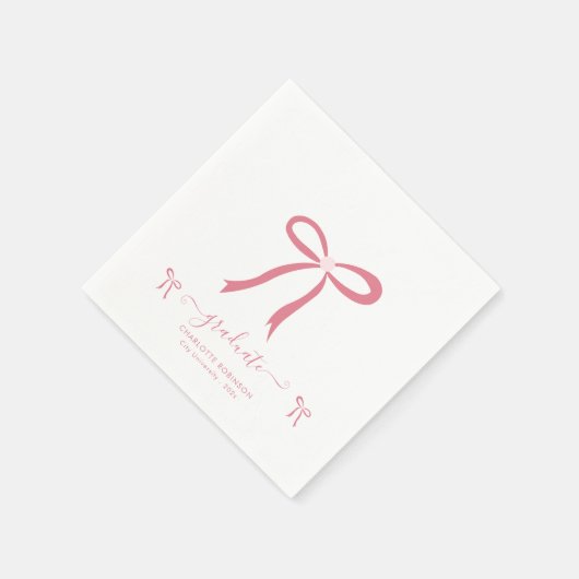Pink Bow Graduation Party Servet (Hoek)