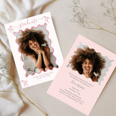 Pink Bow Graduation Party Uitnodiging