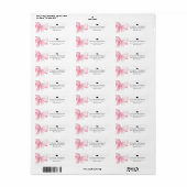 Pink Bow Graduation Return Address Etiket (Full Sheet)