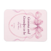 Pink Bow Grandma and Grandpa to Be Baby Shower Magneet (Horizontaal)