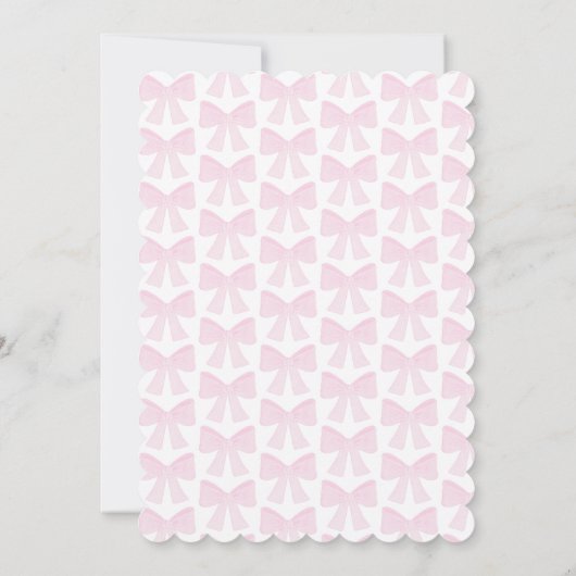 Pink Bow Grandmillennial Preppy Baby shower Kaart (Achterkant)