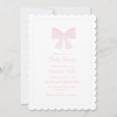 Pink Bow Grandmillennial Preppy Baby shower Kaart (Voorkant)