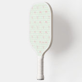 Pink Bow Green Gingham gepersonaliseerde naam Pickleball Paddle (Links)