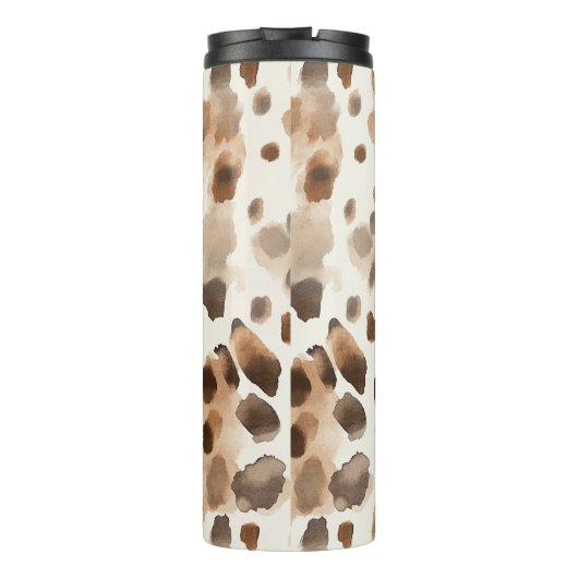 Pink Bow Heart Leopard Thermosbeker (Achterkant)