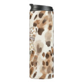 Pink Bow Heart Leopard Thermosbeker (Geroteerd rechts)