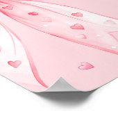 Pink Bow Hearts Valentijn Sweetheart Welkom Poster (Hoek)