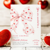 Pink Bow Hearts Valentijnse Baby shower Kaart