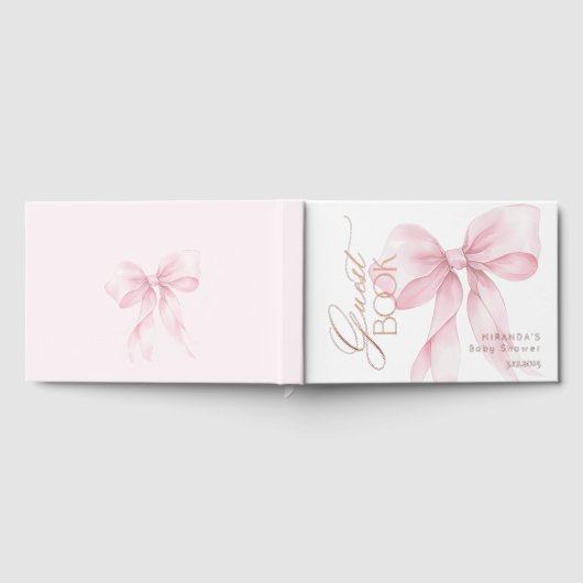 Pink Bow Het is een meisje Baby meisje Douche Gastenboek (Volledig)