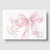 Pink Bow Het is een meisje Baby meisje Douche Gastenboek (Voorkant)