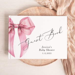 Pink Bow Het is een meisje Baby shower Gastenboek