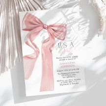 Pink Bow Het is een meisje Baby shower