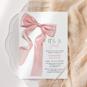 Pink Bow Het is een meisje Baby shower Kaart