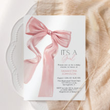 Pink Bow Het is een meisje Baby shower