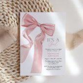 Pink Bow Het is een meisje Baby shower Kaart