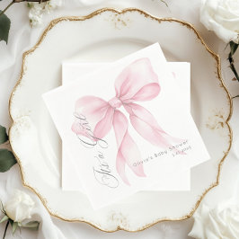Pink Bow Het is een meisje Baby shower Servet